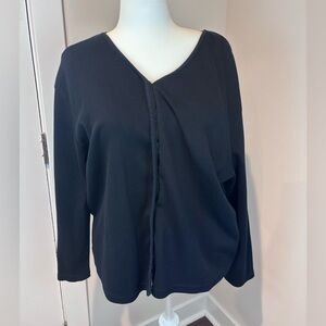Karen Scott II Black Button Front Cardigan Sweater 100% Cotton Women’s Size 2X